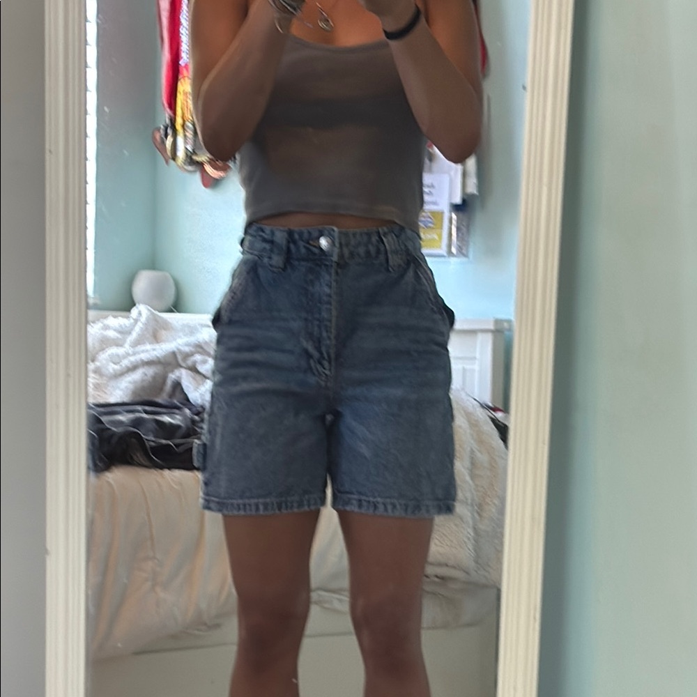 Cotton On Blue Jean Shorts High-Waisted Relaxed Fit